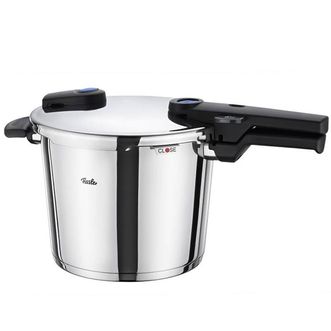 菲仕乐Fissler 新味达快22厘米6L高速快锅 德国菲仕乐原装进口 304不锈钢高压锅压力锅家用 燃气电磁炉通用