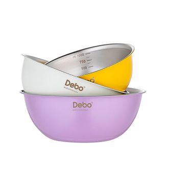 德铂（Debo）  不锈钢套装盆3件套  盆口径约18/20/22cm 各1个  果蔬盆打蛋盆沙拉盆厨房盆