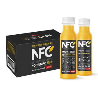 农夫山泉  100%NFC鲜果压榨橙汁300ml*24瓶*2箱