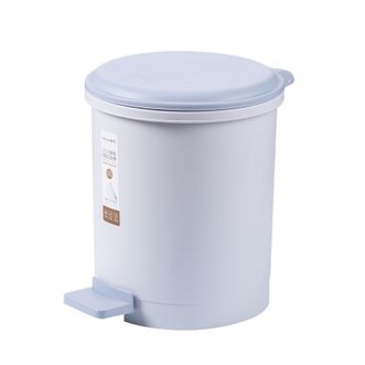 茶花（CHAHUA）脚踏圆形卫生桶客厅厨房脚踏式翻盖垃圾桶15011K