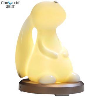 超维/Chaowei  星语兔陶瓷小夜灯 智能语控台灯 柔光伴睡灯婴儿宝妈喂奶灯母婴灯 艺术灯瓷艺灯氛围灯装饰灯宿舍卧室柔和床头灯小台灯CW8910白色