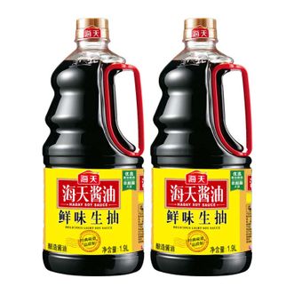 海天  鲜味生抽酱油1.9L*2瓶家用酱油鲜味久久多种做法