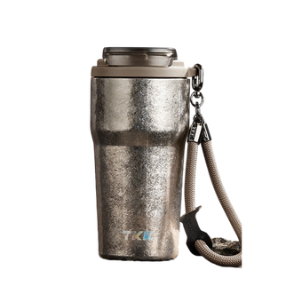 TKK  纯钛保温杯高颜值水杯大容量冰霸杯吸管咖啡杯630ml 洛奇钛咖啡杯钛金属 TKK-4001