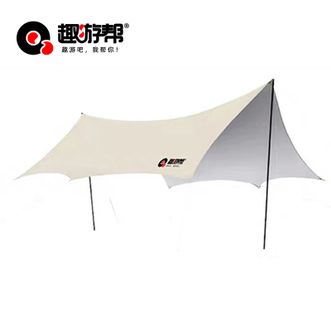 趣游帮  轻奢八角蝶形银胶大天幕（Y52)（520*450*240cm）