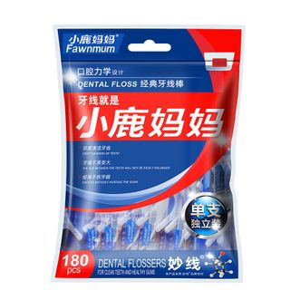 小鹿妈妈（FAWNMUM）  舒适清洁牙单支独立包装经典牙线棒  180支/包