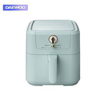 大宇（DAEWOO）空气炸锅 家用5L大容量 多功能无油嫩炸 低脂少油 不粘烘炸烤箱薯条机 K11「薄荷蓝」