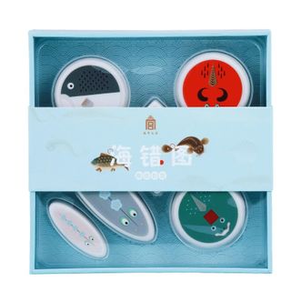 故宫文具  海错图橡皮擦6块套装  寓教于乐 卡通造型 可做摆件玩具 学生铅笔擦文创