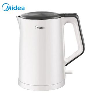 美的/Midea  电热水壶双层防烫一体式家用烧水壶无缝304食品级不锈钢1.5L