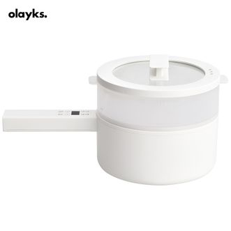 olayks.  电煮锅可煮饭家用多功能学生宿舍泡面电火锅蒸煮煎炒锅电热锅小电锅电炒锅电子款带蒸笼