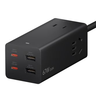 小米（MI）   氮化镓67W充电器  笔记本插座/多功能USB插线板/插座/接线板/桌面插座2C2A+3插孔  适用小米华为苹果三星荣耀  标配黑色