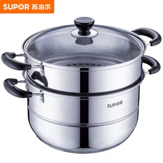 苏泊尔/Supor  蒸锅不锈钢双层复底汤锅二层蒸笼家用 SZ26B7