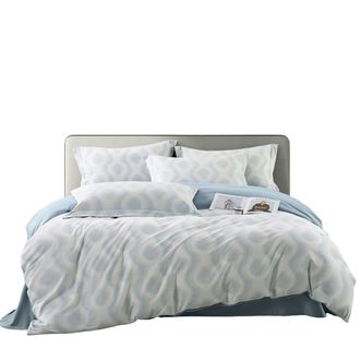 唐纳家纺  100%全棉磨毛面料秋冬床品印花四件套 暮云蓝  TN-KTX25057