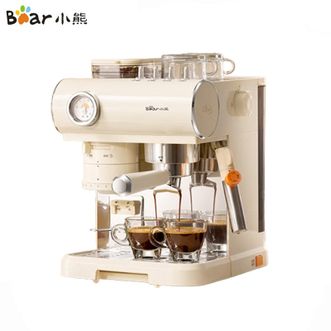 小熊/Bear  小白咖咖啡机KFJ-L15C7 意式半自动家用冷热双萃咖啡机 萃取研磨一体机 现磨咖啡豆