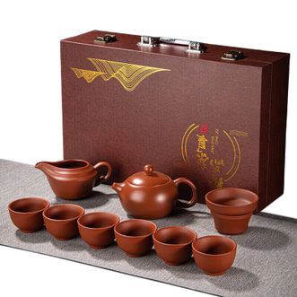 琦轩源  紫砂凤鸣西施壶6杯9件套  泡茶壶茶杯套装