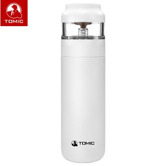 特美刻TOMIC 茶水分离保温杯【 白色 400ML】304真空不锈钢办公室功夫茶杯便携车载水特美赢杯子TW00023