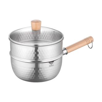 德铂（Debo）  不锈钢奶锅雪平锅 电磁炉明火通用 18cm