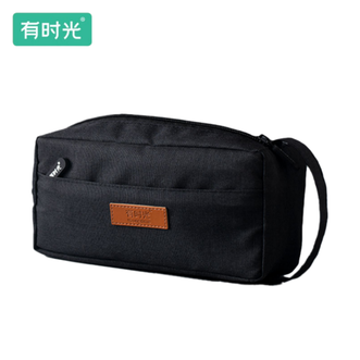 有时光  通用剃须刀收纳包旅行便携化妆包 黑金系列 洗漱剃须包  20.5*7*10cm