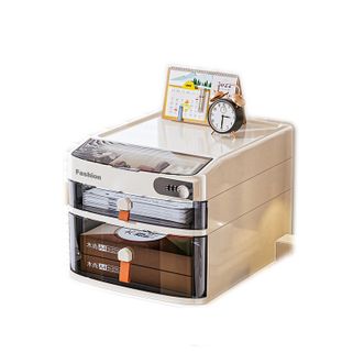 友耐/Younal  带锁居家 收 纳 抽屉 柜 分层抽屉储 物 格 带密码 3层款（选白色）5层款选（米白色）