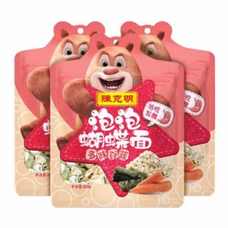 陈克明 儿童泡泡蝴蝶面 多味谷蔬 108g*3包