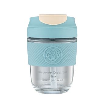 德铂 艾朵拉(咖啡杯)DEP-DS341透明款玻璃杯 320ML蓝/绿