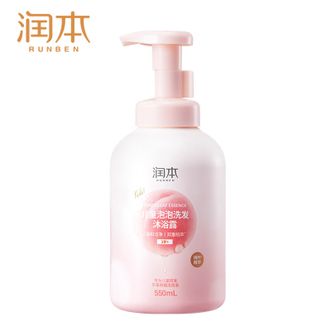 润本  儿童泡泡洗发沐浴露3岁+宝宝双重桃萃精华温和洗沐二合一550ml  来自天然的双重桃萃精华从发丝呵护全身
