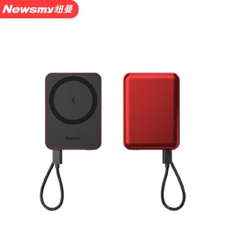 纽曼（Newmine）  10000毫安磁吸充电宝 DLH-8736H 红色 自带线 3C认证 MagSafe无线充20W快充金属 移动电源
