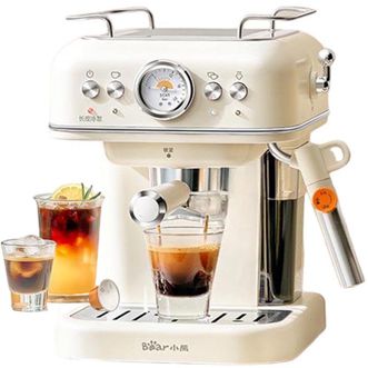 小熊/Bear  咖啡机半自动意式复古咖啡机20Bar高压萃取冷热双萃自动奶泡KFJ-E12S7