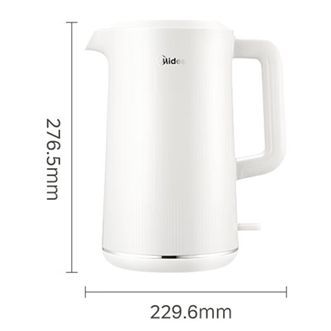 美的/Midea  电热水壶烧水壶无缝全钢食品级316不锈钢双层防烫自动断电烧开水壶 线下同款 1.7L HJ1712-S