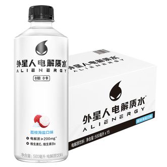 元气森林  外星人0糖0卡饮料电解质水荔枝海盐味500mL*15瓶