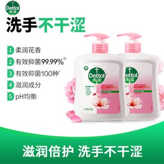 滴露/Dettol  有效抑菌99.9% 儿童宝宝全家通用健康清洁洗手液 易冲洗 滋润倍护450g*2瓶