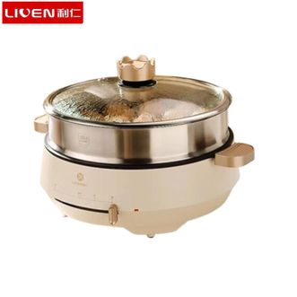 利仁  电煎锅D1G-J3213【加蒸屉】家用双面加热电饼锅加深加大大号全自动煎饼机烙饼锅三明治机