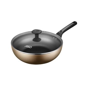 爱仕达/ASD  炒锅不粘锅 明火专用 涂层锅炒菜锅煎炒锅 家用 28cm 香槟金