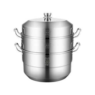 拜格（Bayco）  304不锈钢三层蒸锅加厚锅底汤锅大容量家用40CM BG1390