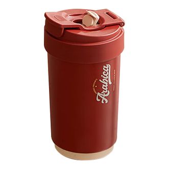 苏泊尔（SUPOR）  一盖双饮咖啡杯  户外便携恒温泡茶水杯  450mL  KC45KR10  摩登红
