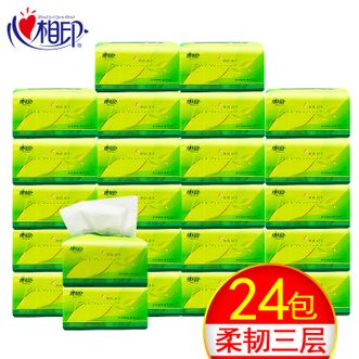 心相印茶语丝享系列130抽三层塑装纸面巾24包1箱DT15130