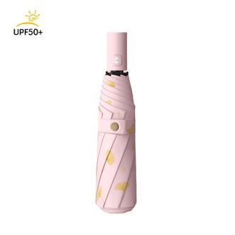 美度MAYDU   黑胶遮阳伞女晴雨两用防晒防紫外线太阳伞防晒伞三折自动雨伞【珊瑚粉】