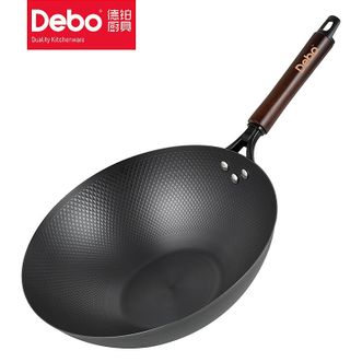 Debo  德铂 中式爆炒锅 无涂层铁锅  高纯度铁锅 伊瓜因-32口径 氮化防锈 炉具通用
