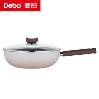 德铂（Debo）  卡布奇诺炒锅30cm 家用精铁炒锅不粘锅炒菜锅少油烟厨房锅具