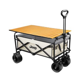 Jeep  10寸双刹坦克轮户外露营折叠车180L平折营地车+折叠桌板