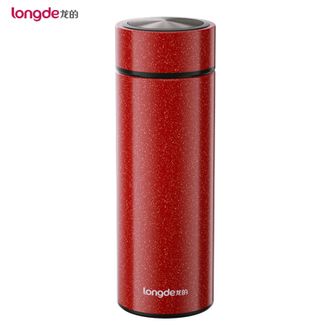龙的/Longde  真空保温杯高颜值350ml容量不锈钢车载男女泡茶杯水杯杯子-红色