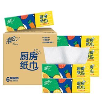 清风  纸巾2层76抽6包-G