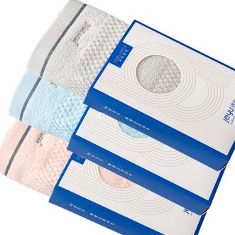 洁玉/jeyu  纯棉毛巾质素三套装礼盒TG19-01C