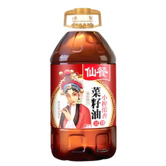 仙餐  小榨浓香菜籽油  5L  非转基因食用油农家自榨四川纯菜籽油