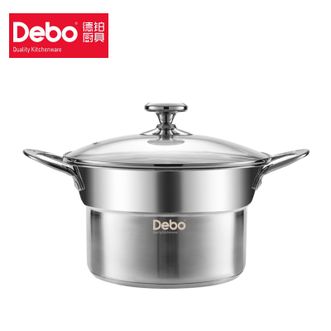 德铂（Debo）  德勒斯汤锅24cm 304不锈钢不粘锅大容量锅 汤锅蒸锅多用锅具 DEP-684