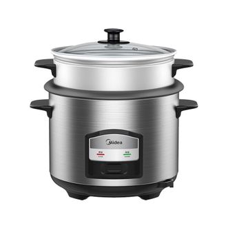 美的/Midea  电饭煲6.5L 大容量 机械式家用 老式电饭锅自带蒸屉 一键操作简单方便 底盘加热多功能电饭煲AFG6570