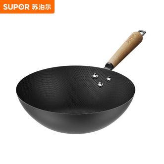 苏泊尔(SUPOR)   铁锅无涂层炒菜锅家用老式燃气灶明火专用蜂窝炒锅VC32RF01 32cm