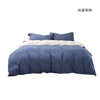 水星家纺  云山沧澜 磨毛四件套 被套 床单 枕套 家用床品130038