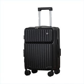 锐承（Ruicheng）  A098前开口多功能拉杆箱 22寸新款黑色万向轮行李箱