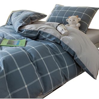 洁丽雅/Grace  抗菌亲肤四件套1.5/1.8米床上用品被单 被套200*230cm 朴实蓝