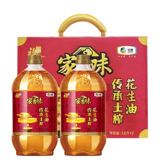 福临门  中粮 家香味传承土榨花生油 1.8升*2瓶 礼盒